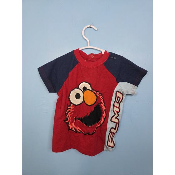 Vintage 18 Months Sesame Street Elmo Tee Light Embroidered Snap Back Closure - Picture 1 of 8